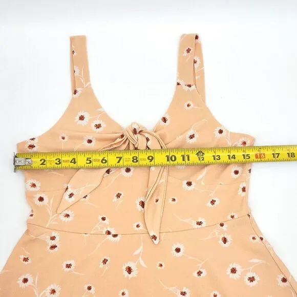 Altar'd State Bow Tie Front Floral Skater Mini Dress Medium Retro Pinup Summer - Picture 6 of 12
